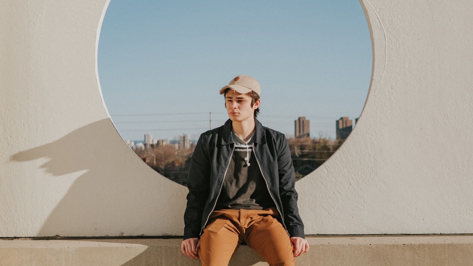 Wilfred Brett in front of the Atlanta skyline